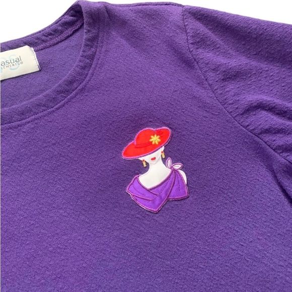 Women’s Casual Elements Purple Heavy Short Sleeve T Shirt - Picture 3 of 6